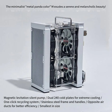 Geek Liquid Cooling System- Magnetic Levitation Silent Pump & Dual Radiator Cooling Solution - Dual 240 cold radiator with 4 fans (Performance Monster) image