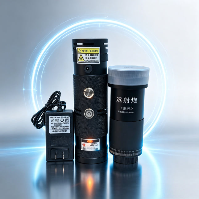120W Output Handheld Focusable Laser Torch | 50X Zoom Lens 21700 Battery Alloy Cooling Laser Igniter