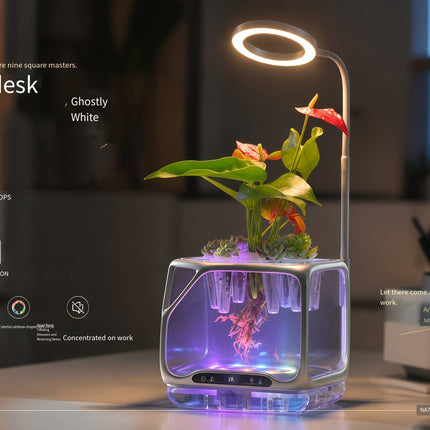 Smart Aeroponic Hydroponic System Desktop Plant Grow Cabin Full Spectrum LED Grow Light Auto Water Circulation Home/Office