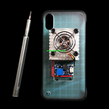 Cyberpunk DIY Semiconductor Cooling Phone Case, Peltier Fast Cooling Game Radiator, Non Water Cooling Phone Cooler for PUBG Gaming