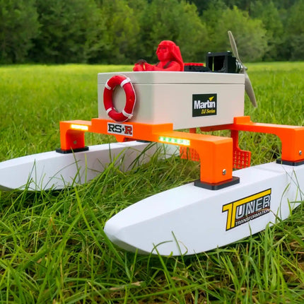 Upgraded 3D-Printed RC Rescue Catamaran with Front LED Lights | Modular, 48cm, High-Buoyancy & FPV-Ready image 3