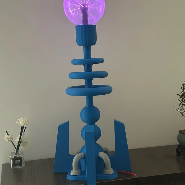 Plasma Ball Lightning Lamp - Green Base with Ion and Lightning Effects, 20 cm Sphere image 1