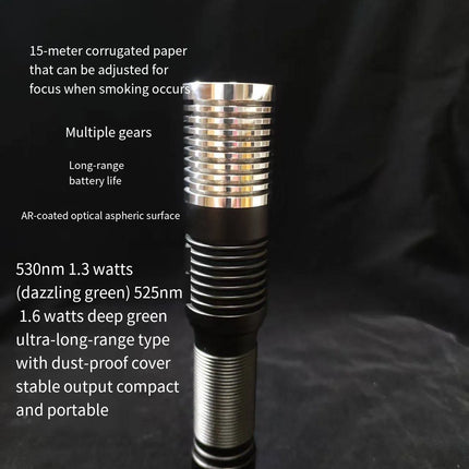 ZQ-Series Long-Range Green Laser Pointer – Adjustable Focus High-Power Astronomy & Outdoor Laser - 525nm 1.65w, slightly greenish, can withstand rain. image