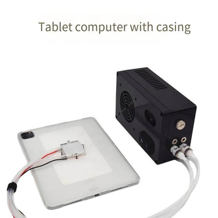 FrostPoint Semiconductor Water Cooling Kit - Next Generation Magnetic Cooling for Phones & Tablets - Black tablet with case image