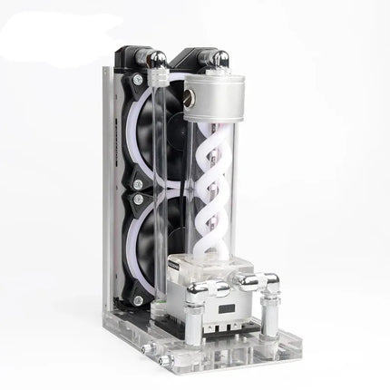 FREEZEMOD Laptop Liquid Cooling System - VA Display Water Cooling Kit with 240mm Copper Radiator - Silver (Power adapter included) image