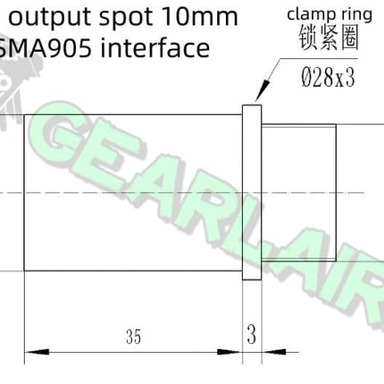 SMA905 interface, D80 interface, optical collimating mirror, beam expanding mirror, adjustable divergence angle image 7