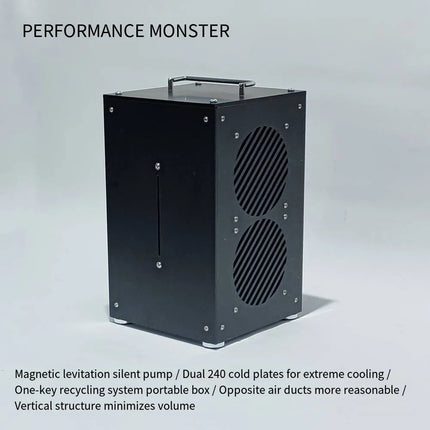 Geek Liquid Cooling Pro - Magnetic Levitation Silent Cooling System with Portable Case  Product Overview - Double 240 vertical box portable model image