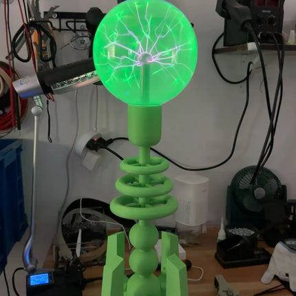 Plasma Ball Lightning Lamp - Green Base with Ion and Lightning Effects, 20 cm Sphere image 3