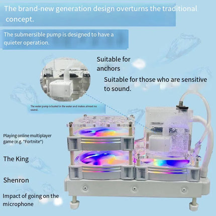 Red Apple Water Cooling 3rd Gen - White Edition Semiconductor Cooling System with Magnetic Phone/Tablet Attachment image 2