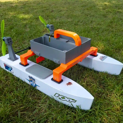 Original Twin-Hull Air-Propelled Bait & Rescue Boat | 60cm Remote-Controlled Fishing Drone with GPS Compatibility image 2
