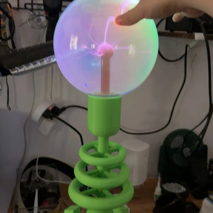 Plasma Ball Lightning Lamp - Green Base with Ion and Lightning Effects, 20 cm Sphere image 4