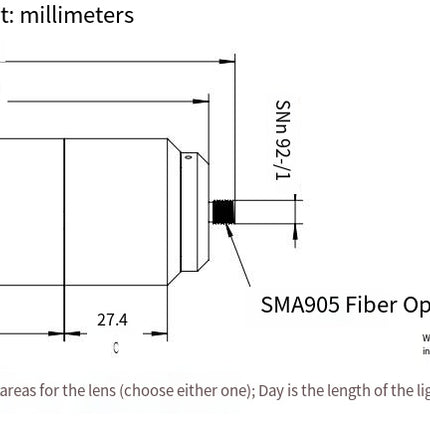 Adjustable Spot Size SMA905 Fiber Laser Focus Lens | K9 Glass 3 Optional Wavelength Bands Variable Beam Collimating Lens