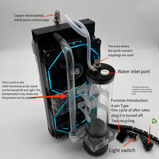 Precision Carving Cooling Technology - Exquisite 240 Dual Pump Liquid Recovery External Water Cooling System image 0