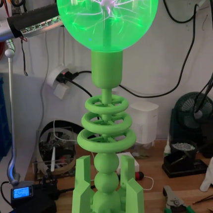Plasma Ball Lightning Lamp - Green Base with Ion and Lightning Effects, 20 cm Sphere image 2