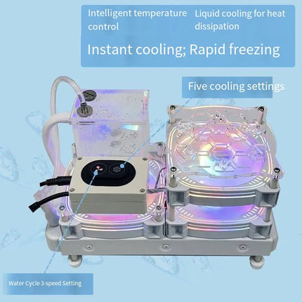 Red Apple Water Cooling 3rd Gen - White Edition Semiconductor Cooling System with Magnetic Phone/Tablet Attachment image 3
