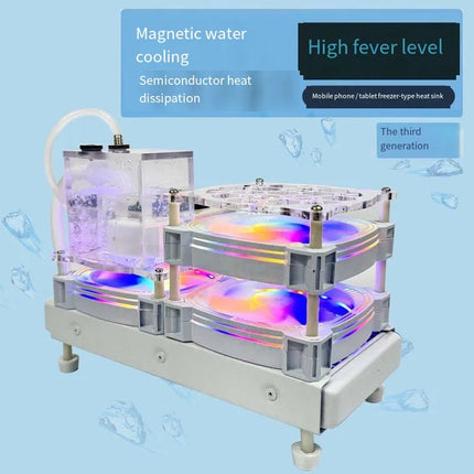 Red Apple Water Cooling 3rd Gen - White Edition Semiconductor Cooling System with Magnetic Phone/Tablet Attachment image 1