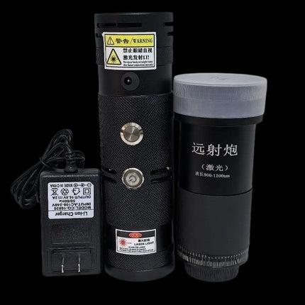 120W Output Handheld Focusable Laser Torch | 50X Zoom Lens 21700 Battery Alloy Cooling Laser Igniter