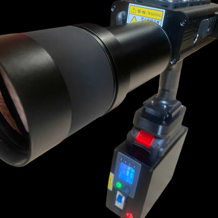 500W Laser Pump Source – 1000W Electrical Input | 3× Samsung 50S with Smart BMS | 50x Remote Control Zoom Lens | Green Coaxial Aiming | Adjustable Step-Down Module | 1-Month Warranty