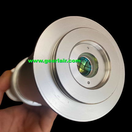Double-sided nano-gold-coated pumping source, 100-meter collimating lens, focusing mirror, beam expanding mirror, high-temperature resistant quartz lens