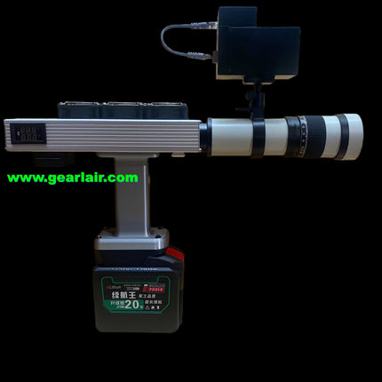 500W Laser Pump Source – 1000W Electrical Input | 3× Samsung 50S with Smart BMS | 40× White Push-Pull Rotary Zoom Lens + External Remote Plugin | Green Coaxial Aiming | Adjustable Step-Down Module | 1-Month Warranty