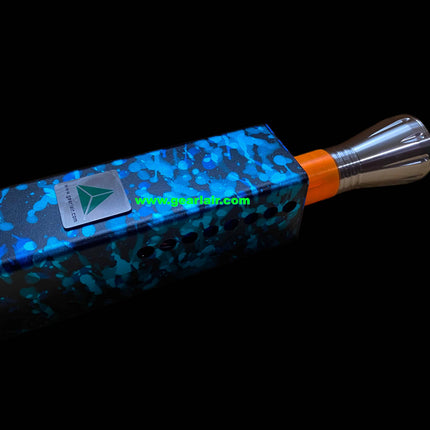 Collector-Grade Handheld 20W Blue Laser Engraving Module 450nm | Camouflage Blue Anodized Aluminum, 5X Expander, Built-in 21700 Battery Pack, Extreme Heat Dissipation