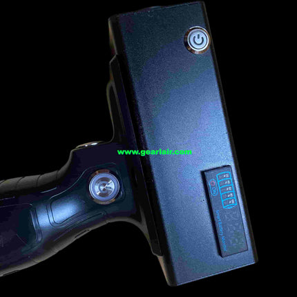 BOWK-I-130W laser pointer with black aluminum casing, built-in temperature protection fan for heat dissipation, removable battery, 50x zoom lens, Samsung 30Q battery
