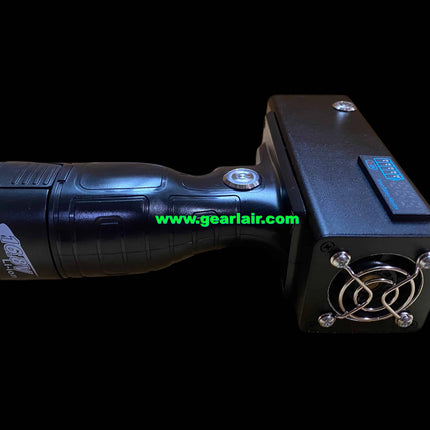 BOWK-I-130W laser pointer with black aluminum casing, built-in temperature protection fan for heat dissipation, removable battery, 50x zoom lens, Samsung 30Q battery