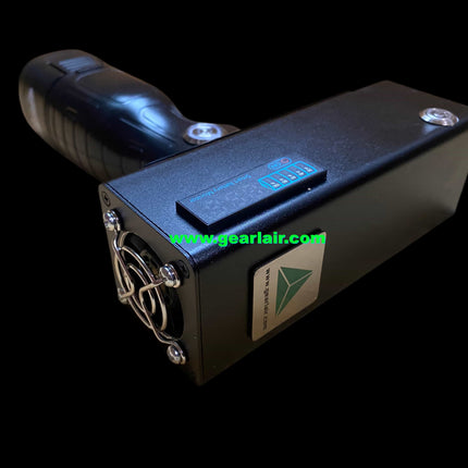 BOWK-I-130W laser pointer with black aluminum casing, built-in temperature protection fan for heat dissipation, removable battery, 50x zoom lens, Samsung 30Q battery
