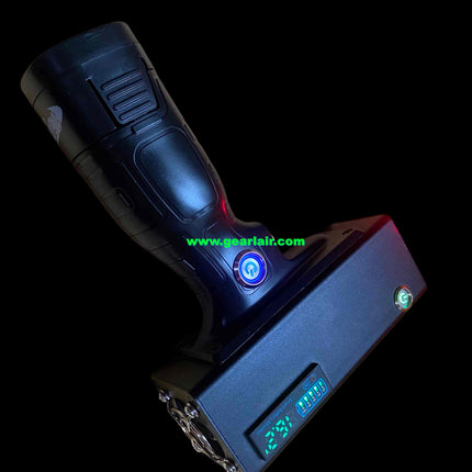 BOWK-I-130W laser pointer with black aluminum casing, built-in temperature protection fan for heat dissipation, removable battery, 50x zoom lens, Samsung 30Q battery