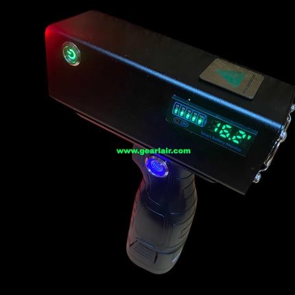BOWK-I-130W laser pointer with black aluminum casing, built-in temperature protection fan for heat dissipation, removable battery, 50x zoom lens, Samsung 30Q battery