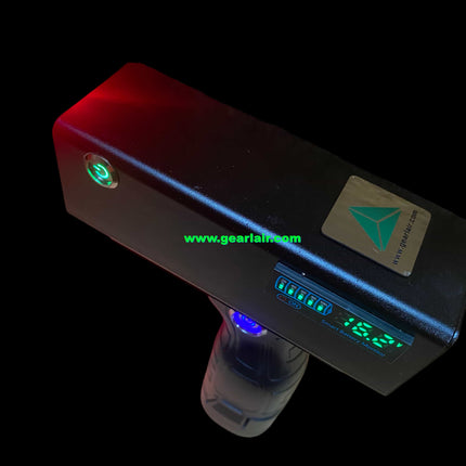 BOWK-I-130W laser pointer with black aluminum casing, built-in temperature protection fan for heat dissipation, removable battery, 50x zoom lens, Samsung 30Q battery