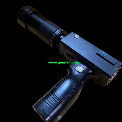 BOWK-I-130W laser pointer with black aluminum casing, built-in temperature protection fan for heat dissipation, removable battery, 50x zoom lens, Samsung 30Q battery