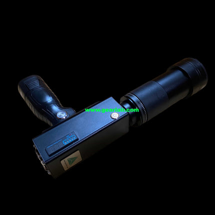 BOWK-I-130W laser pointer with black aluminum casing, built-in temperature protection fan for heat dissipation, removable battery, 50x zoom lens, Samsung 30Q battery