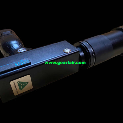 BOWK-I-130W laser pointer with black aluminum casing, built-in temperature protection fan for heat dissipation, removable battery, 50x zoom lens, Samsung 30Q battery