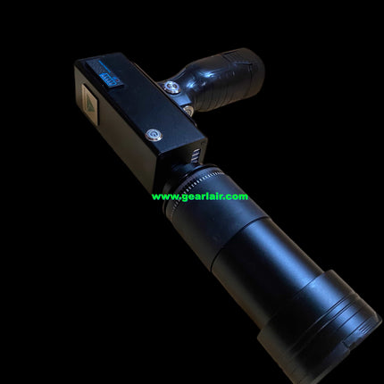 BOWK-I-130W laser pointer with black aluminum casing, built-in temperature protection fan for heat dissipation, removable battery, 50x zoom lens, Samsung 30Q battery