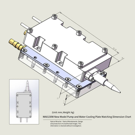 Water Cooling Plate for MAX 130W 260W 400W 500W Laser Pump Source | Circulation Condenser Heat Sink
