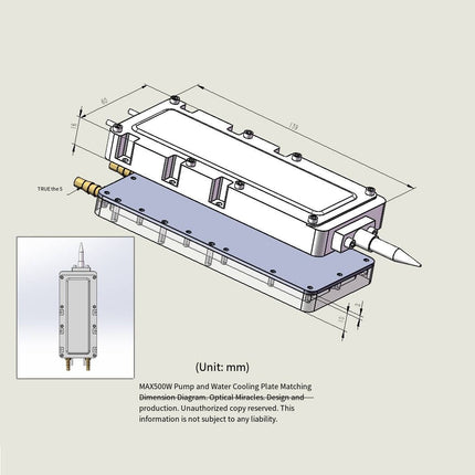 Water Cooling Plate for MAX 130W 260W 400W 500W Laser Pump Source | Circulation Condenser Heat Sink