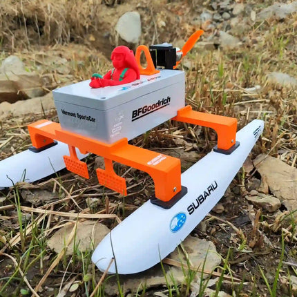 Upgraded 3D-Printed RC Rescue Catamaran with Front LED Lights | Modular, 48cm, High-Buoyancy & FPV-Ready image 4