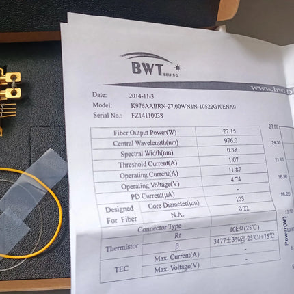BWT  K976AABRN-27.00W FZ14110038 27W Fiber-Coupled Pump Laser Source image 1