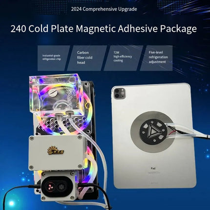 Quad-Fan Semiconductor Water Cooling System - Ultimate Magnetic Cooling for Mobile Gaming image 2