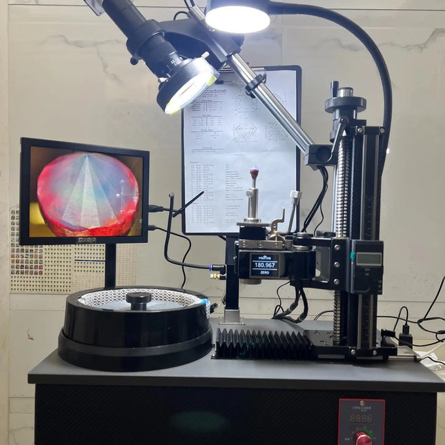 Gem Precision Faceting Machine with Digital Angle/Height Display & Integrated HD Microscope image 0