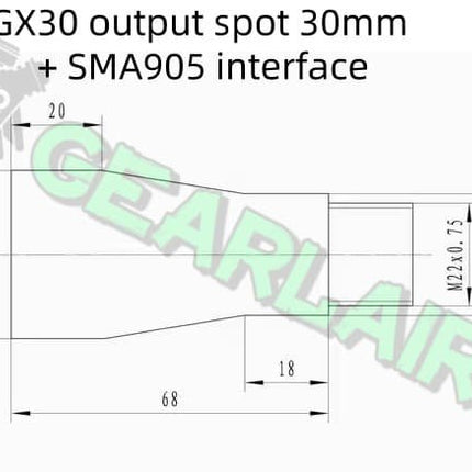 SMA905 interface, D80 interface, optical collimating mirror, beam expanding mirror, adjustable divergence angle image 6