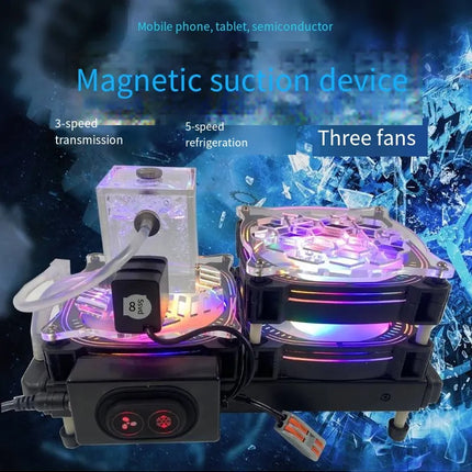 Universal Magnetic Semiconductor Water Cooler for Mobile Gaming - 75W Ice-Cooling with 5-Level Control & RGB Lighting image 4