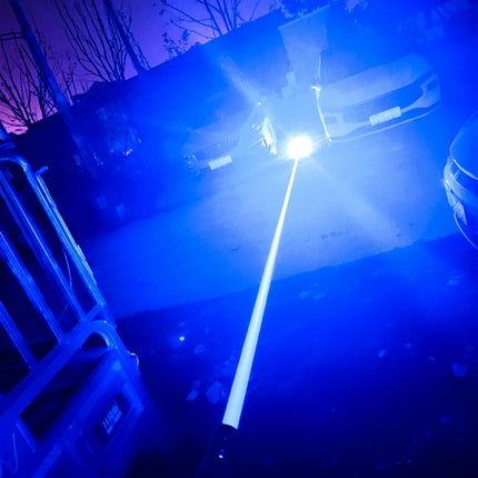 465nm 5.5W High Power Blue Laser Pointer Adjustable Focus Long Range Laser Locator for Astronomy Teaching Outdoor Camping Hiking Positioning