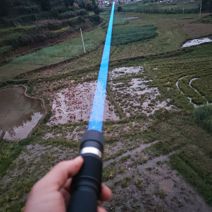 465nm 5.5W High Power Blue Laser Pointer Adjustable Focus Long Range Laser Locator for Astronomy Teaching Outdoor Camping Hiking Positioning