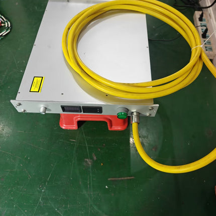 Used Disassembled Original IPG 1500W Fiber Laser Source QBH Connector, 5M Fiber Cable, Adjustable Power, Real Time Voltage Current Temperature Display, Red Pilot Beam, External Power Supply