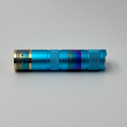 Titanium Alloy 6W 470nm Cyan Blue Laser Flashlight Luxury Edition, Smooth Adjustable Focus, Upgraded Heat Dissipation, 5+ Years Lifespan, Full Accessory Set Included