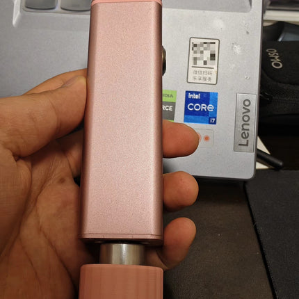 Self-Generating EDC Flashlight, Discontinued Exclusive Pink, Anodized Aluminum Housing, 250F Lithium Ion Supercapacitor, Bidirectional Rotation Dynamo Torch