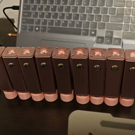 Self-Generating EDC Flashlight, Discontinued Exclusive Pink, Anodized Aluminum Housing, 250F Lithium Ion Supercapacitor, Bidirectional Rotation Dynamo Torch