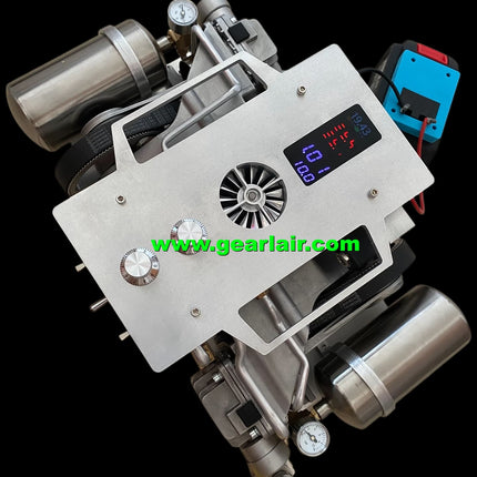 2800W 220V Single Motor High Pressure Air Pump 0-10Bar Adjustable Speed 50mm Cylinder Dual Belt Drive Double Gas Storage Tanks